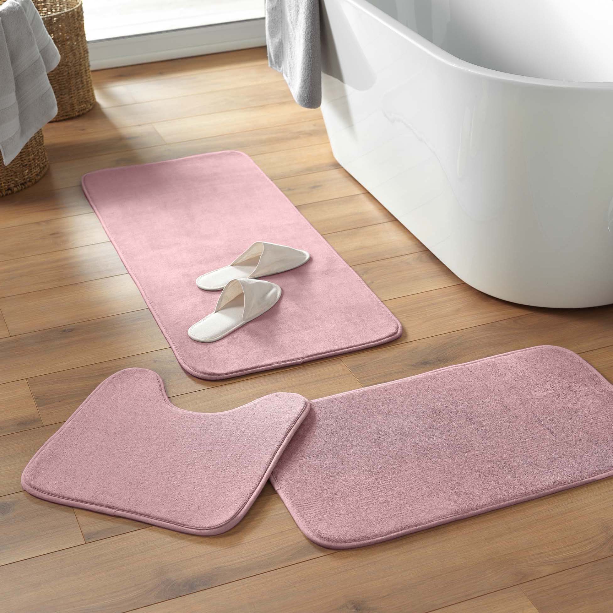 Tapis de bain 45 x 75 cm Vitamine Unie rose