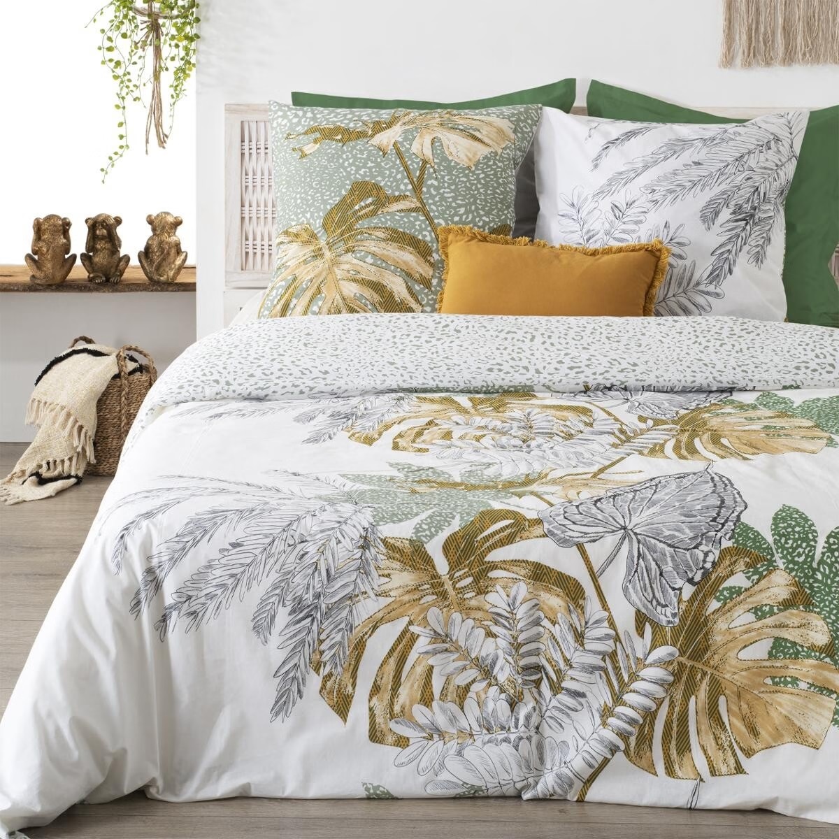 Parure Housse de couette + taie Collection Feuilles de monstera