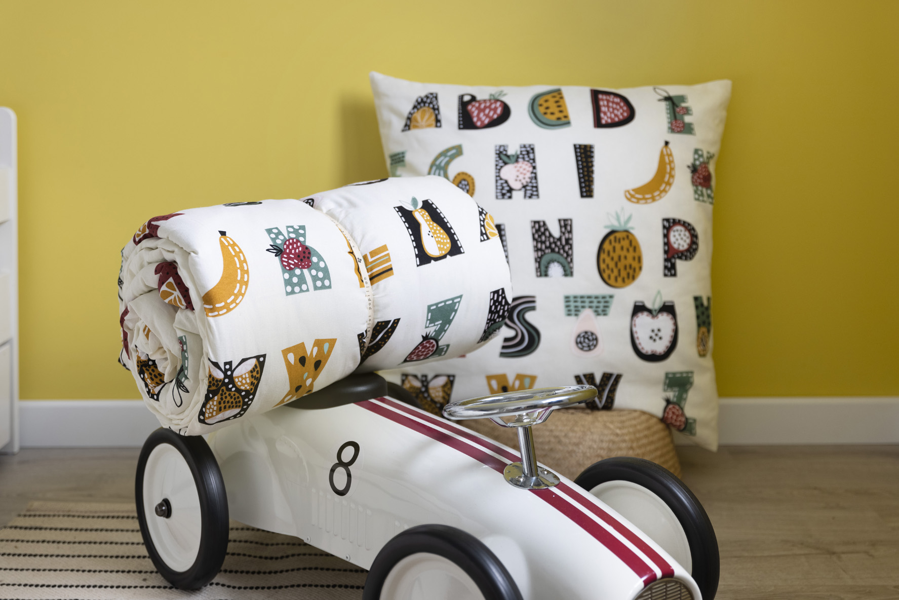 Parure housse de couette + taie Alphabet en farandole