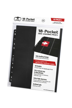 Ultimate Guard 18-Pocket Pages Side-Loading Noir (10)
