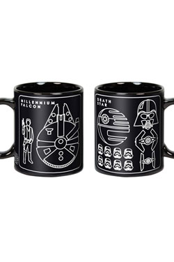 Star Wars mug Millennium Falcon & Death Star Blueprint