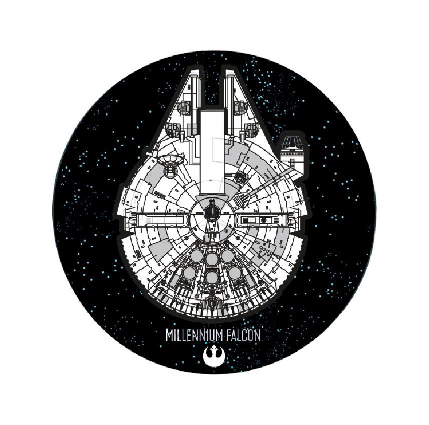 Star Wars tapis Millennium Falcon 80 cm