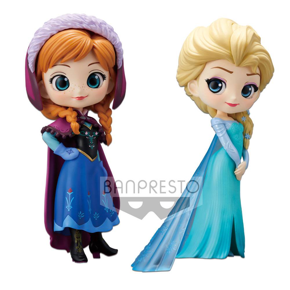 Disney pack 2 figurines Q Posket Anna & Elsa 14 cm