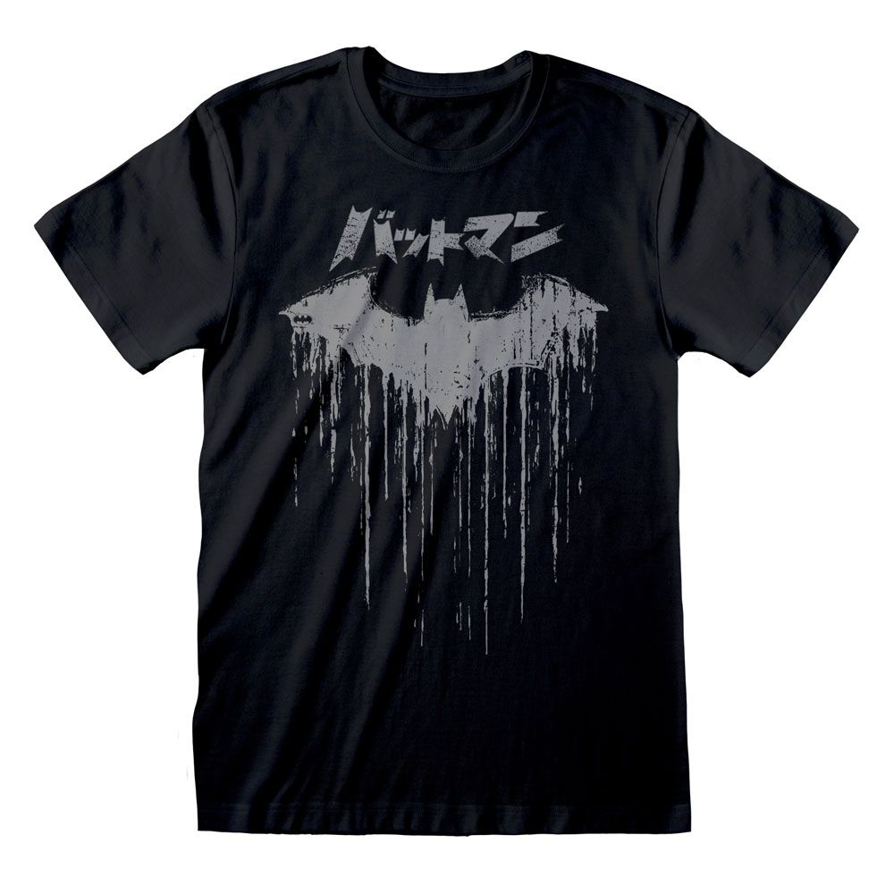 DC Batman T-Shirt Japanese Logo Distressed (M)