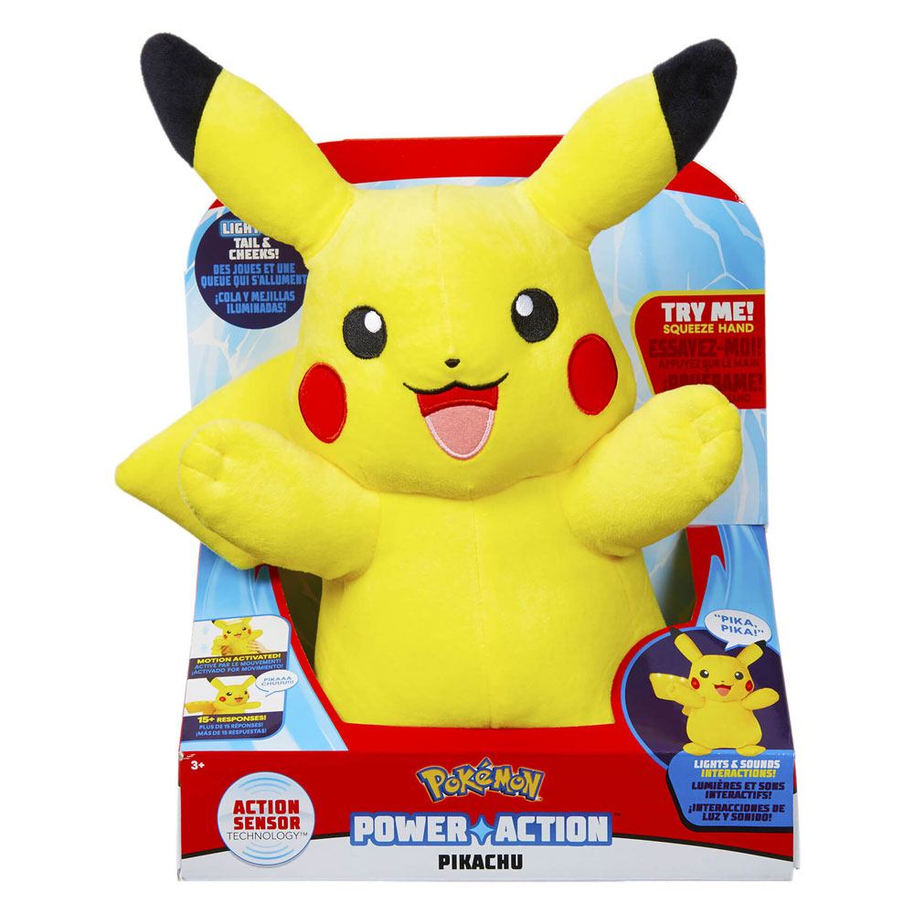 Pokmon peluche sonore et lumineuse Power Action Pikachu 25 cm