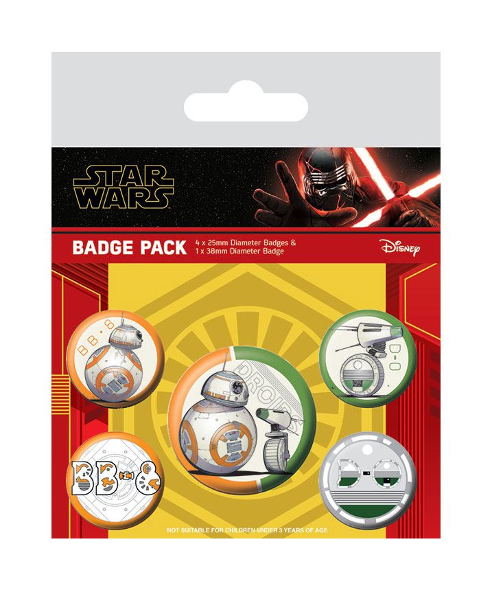 Star Wars Episode IX pack 5 badges Droids