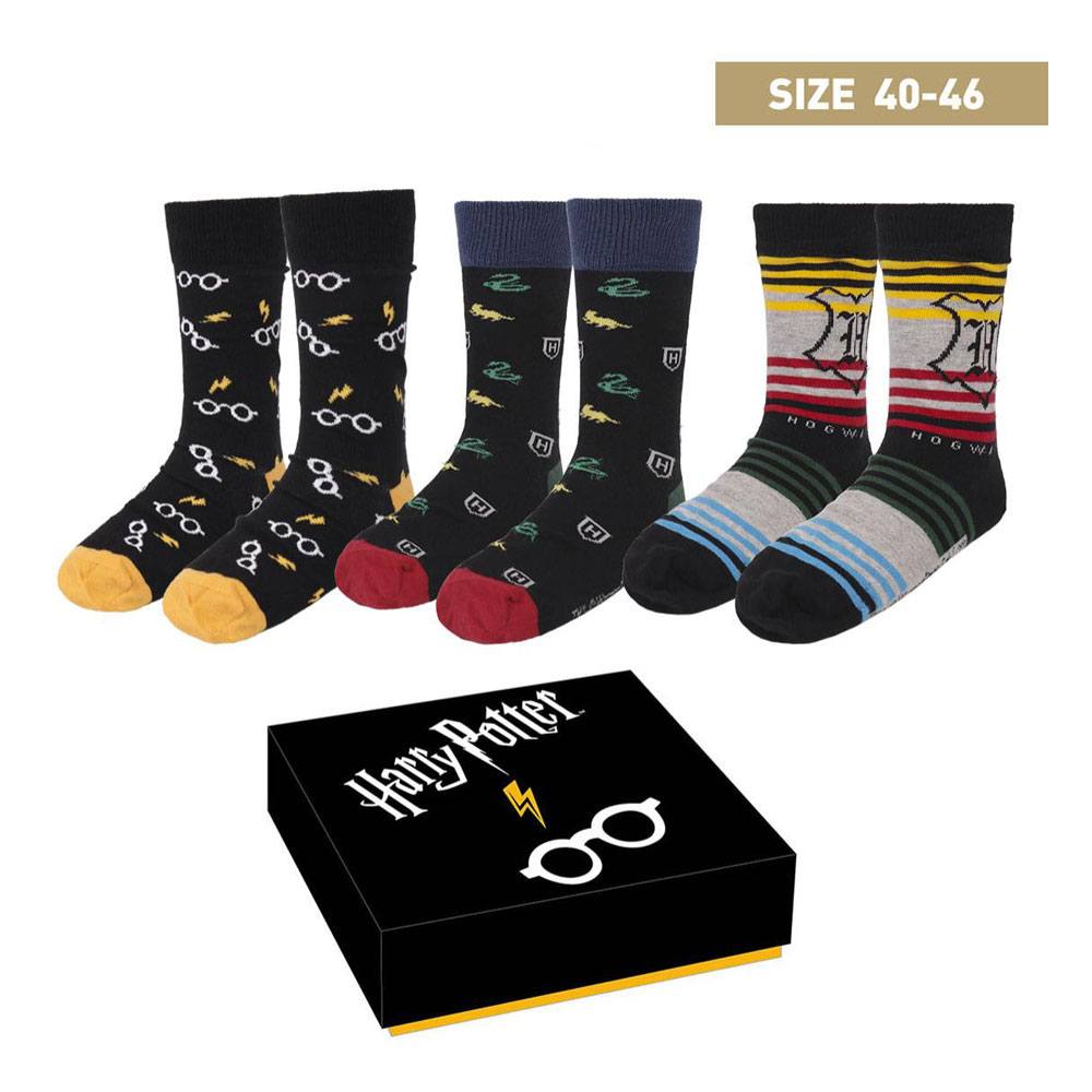 Harry Potter pack 3 paires de chaussettes Crests 40-46