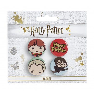Harry Potter pack 4 badges Cutie Ron & Draco & Harry Broom