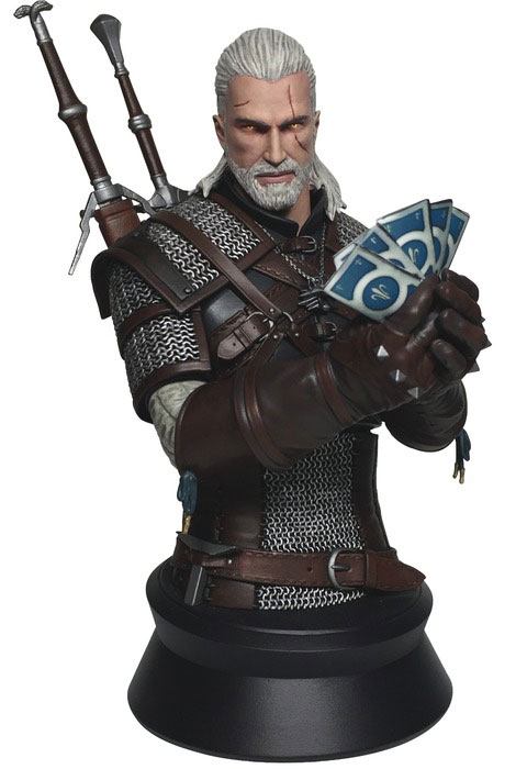 Witcher 3 Wild Hunt buste Geralt Playing Gwent 23 cm