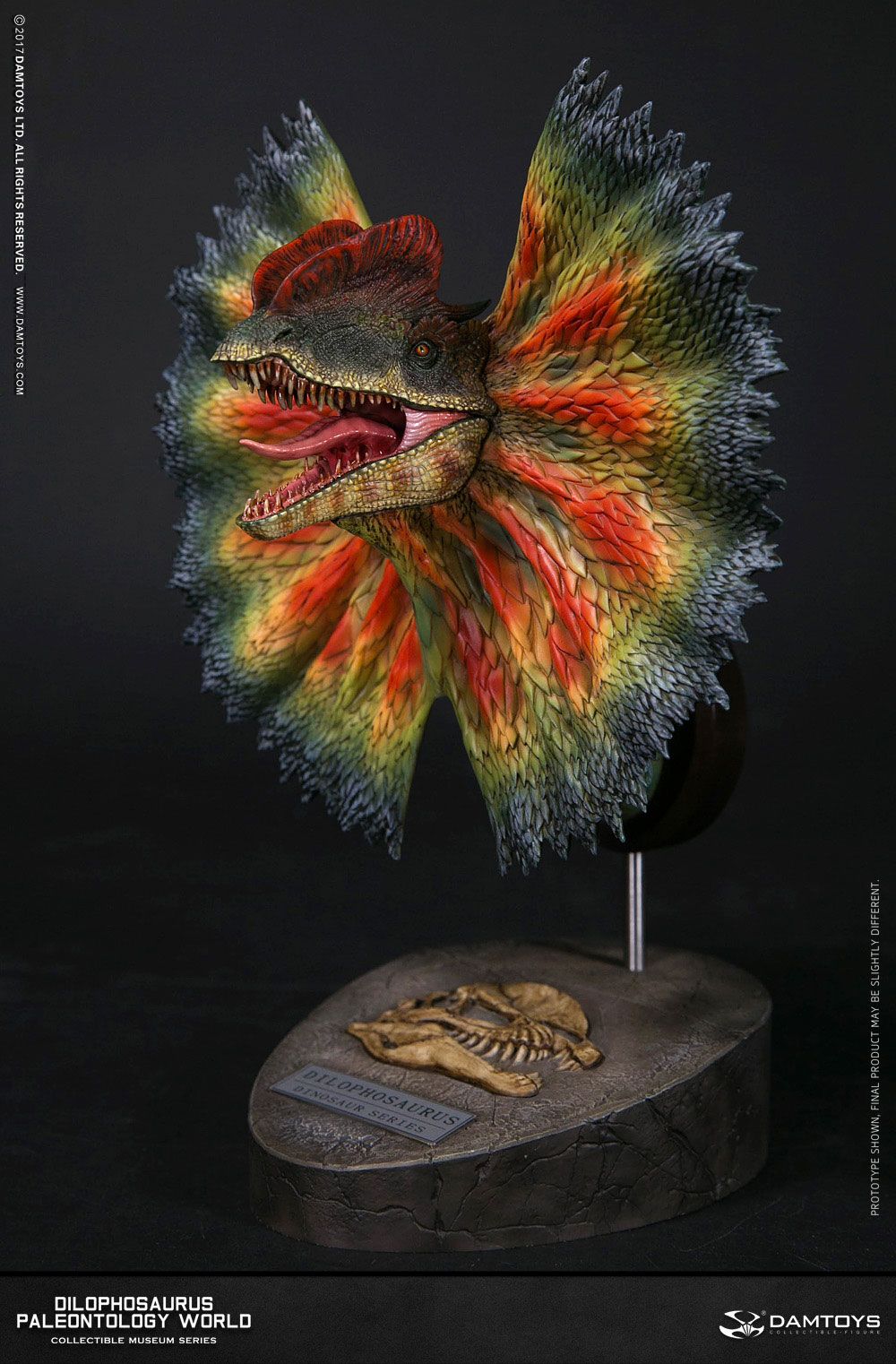 Paleontology World Museum Collection Series buste Dilophosaurus Green Ver. with Neck-Frill 28 cm