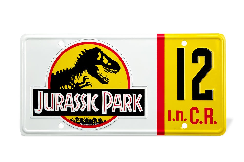 Jurassic Park rplique 1/1 plaque minralogique Dennis Nedry