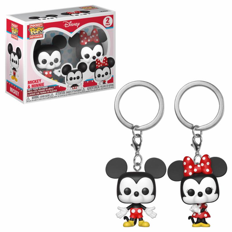 Disney pack 2 porte-cls Pocket POP! Vinyl Mickey & Minnie 4 cm