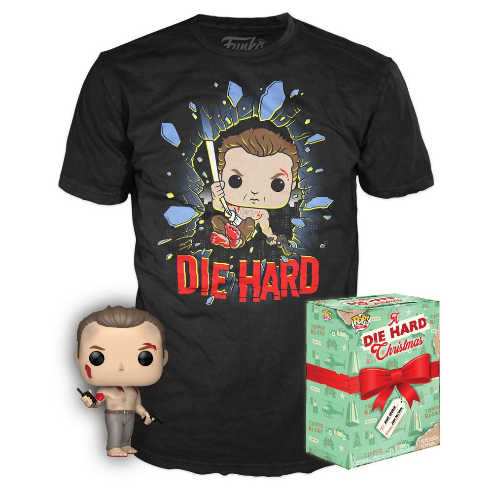 Pige de cristal POP! & Tee set figurine et T-Shirt Hans Gruber (M)