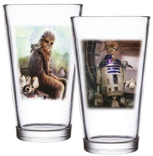 Star Wars Episode VIII pack 2 verres  bire (pinte) Chewbacca & R2-D2