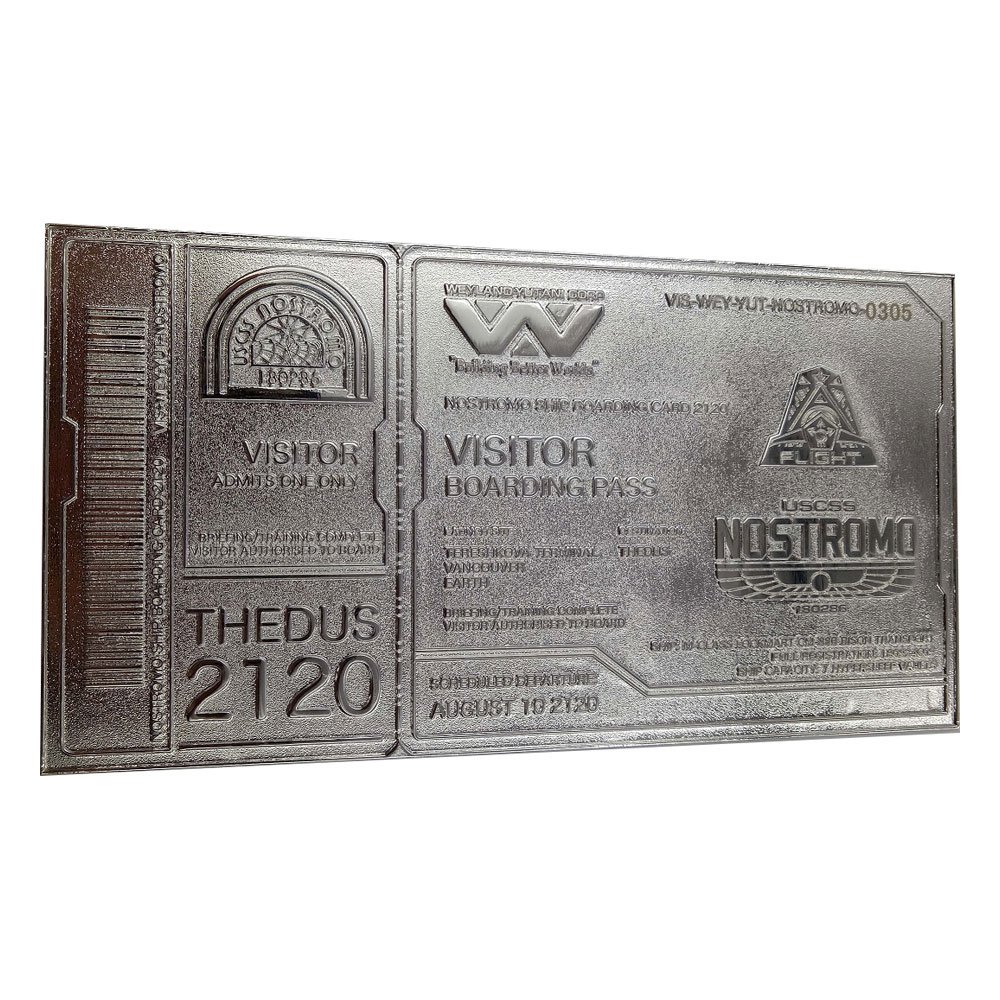 Alien rplique Nostromo Ticket Limited Edition (plaqu argent)