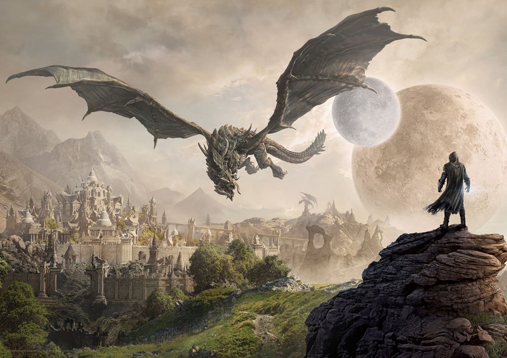 The Elder Scrolls Online Elsweyr lithographie Dragon 42 x 30 cm