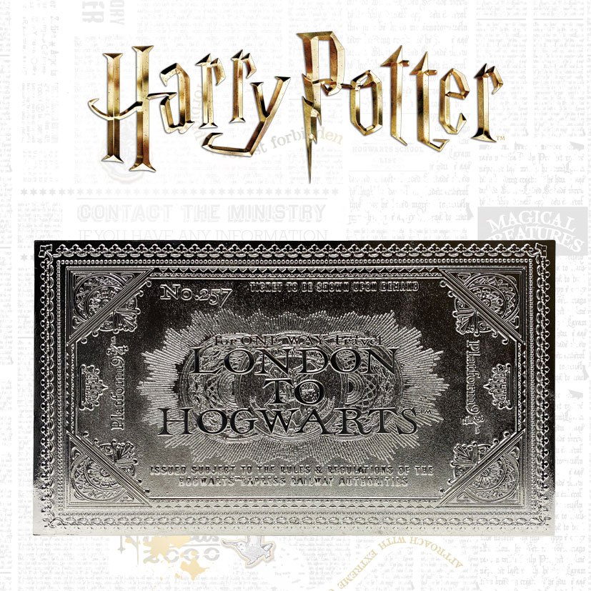 Harry Potter rplique Hogwarts Train Ticket Limited Edition (plaqu argent)