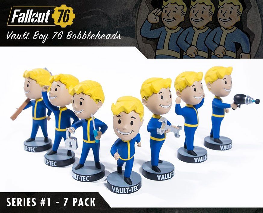 Fallout 76 srie 1 pack 7 Bobble Heads Vault-Tec Vault Boys 13 cm