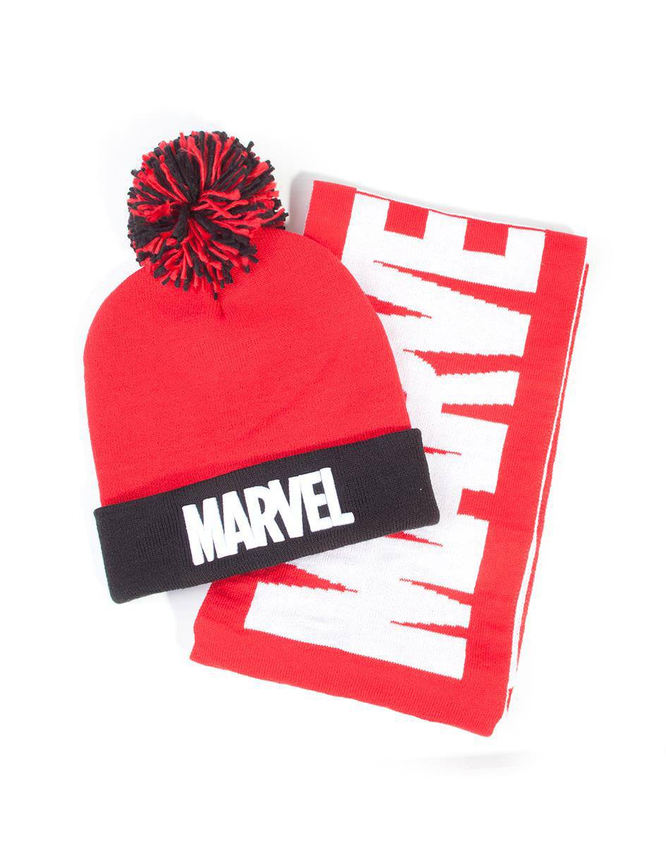 Marvel set bonnet & charpe Logo