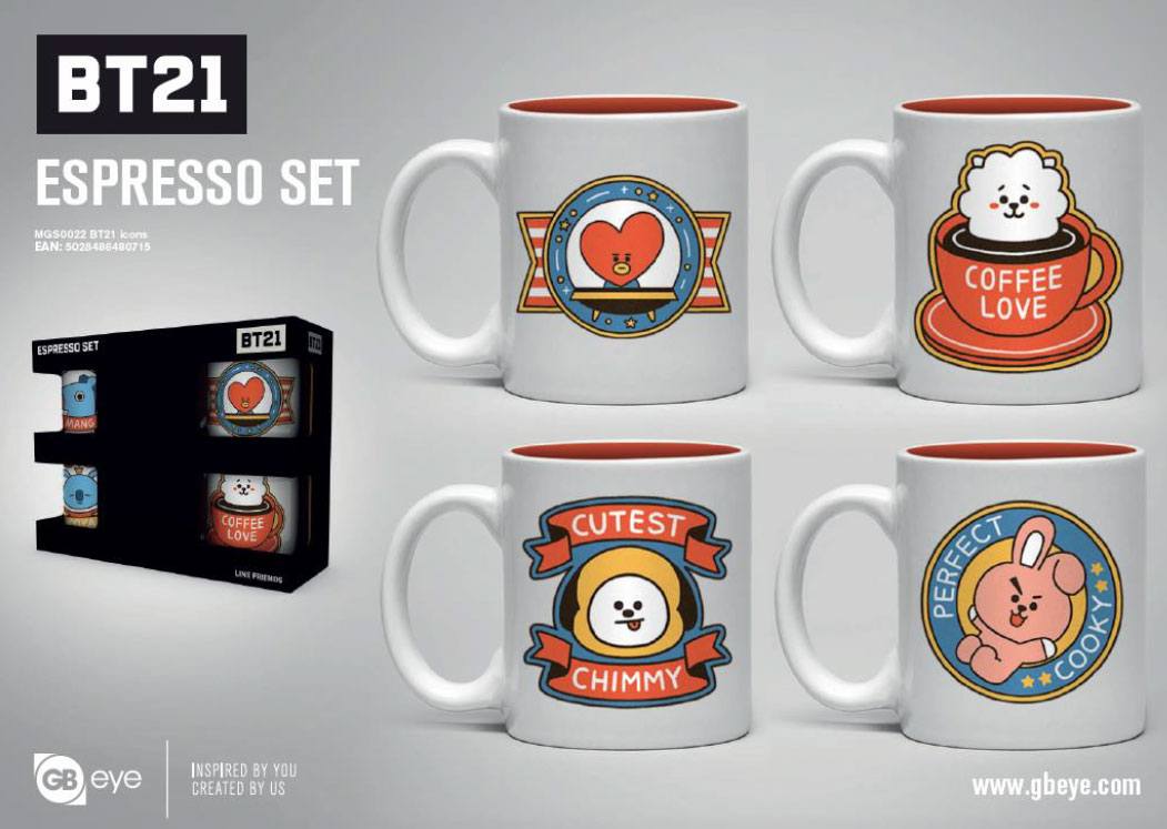 BT21 pack 4 tasses Espresso Icons
