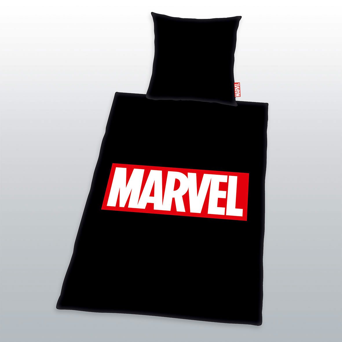 Marvel Comics parure de lit Logo Noir 135 x 200 cm / 80 x 80 cm