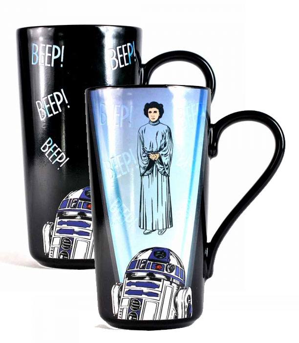 Star Wars mug Latte-Macchiato thermique R2-D2 & Leia