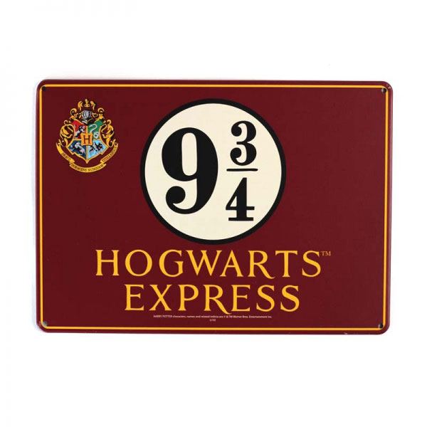 Harry Potter panneau mtal Platform 9 3/4 21 x 15 cm