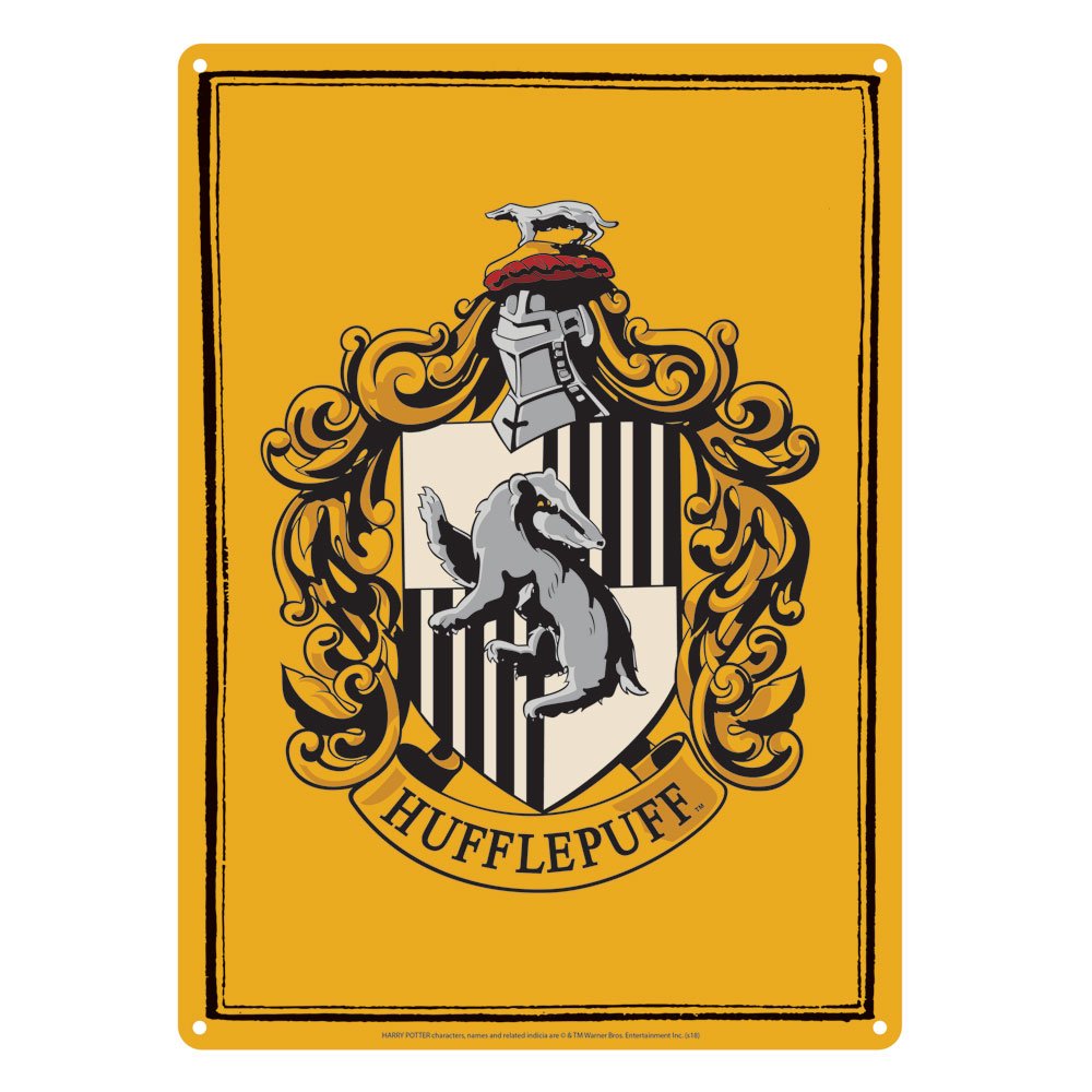 Harry Potter panneau mtal Hufflepuff 21 x 15 cm