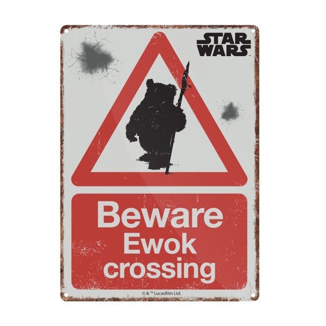 Star Wars panneau mtal Ewok 21 x 15 cm