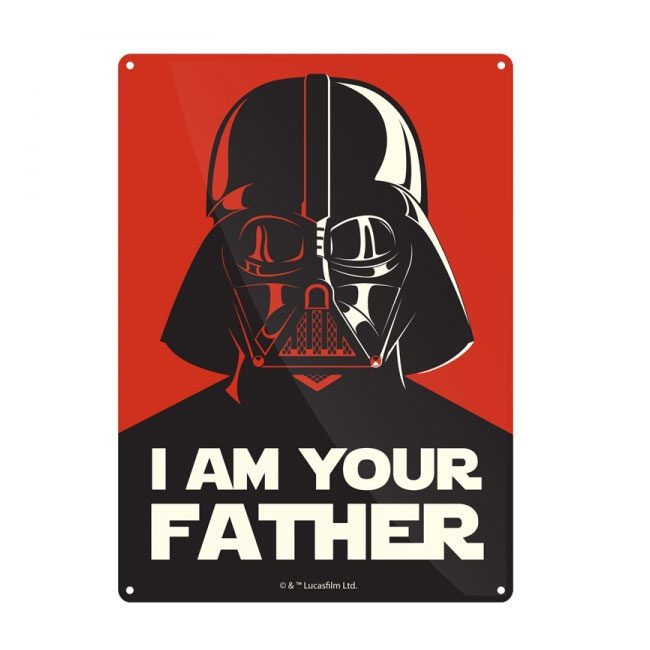 Star Wars panneau mtal I Am Your Father 21 x 15 cm
