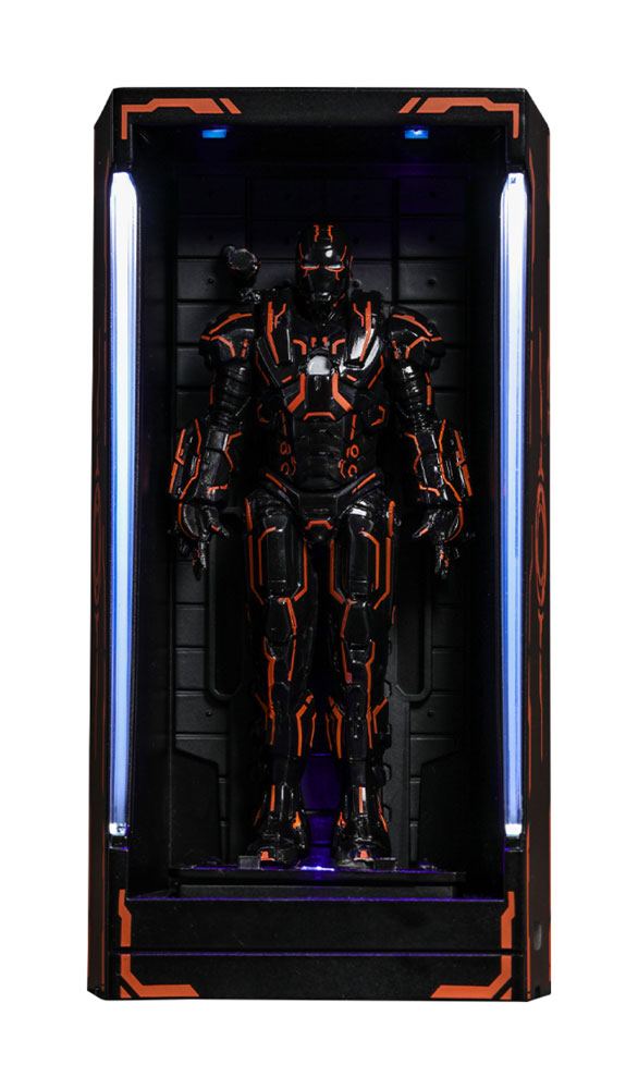 Iron Man 2 diorama MMS Compact Series Neon Tech War Machine Hall of Armor 12 cm