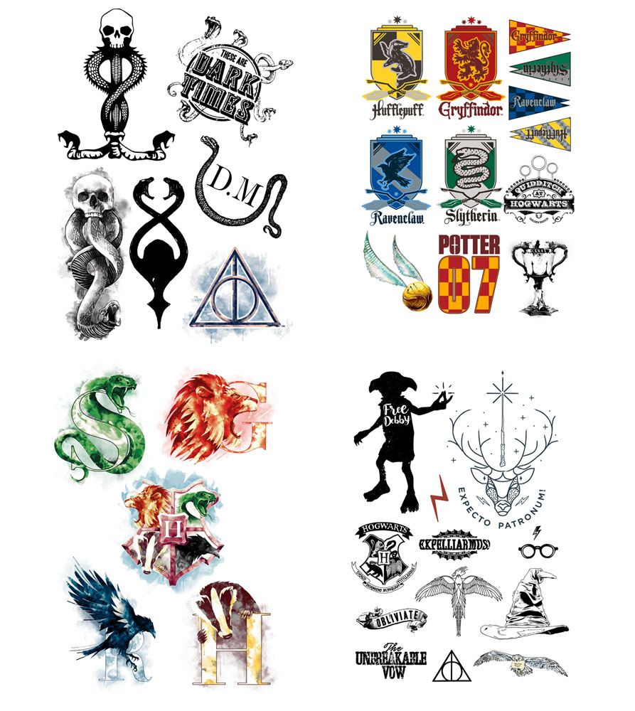 Harry Potter set 35 tatouages temporaires