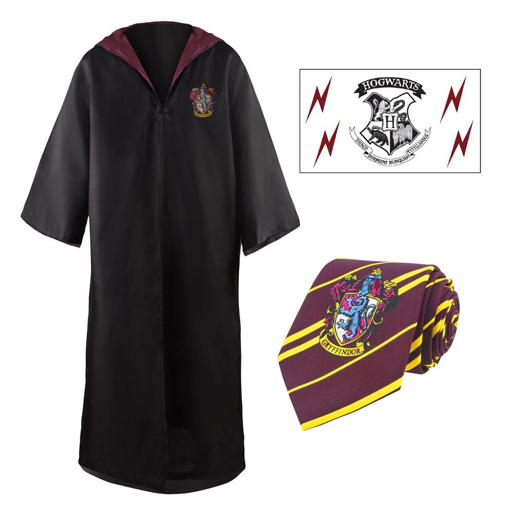 Harry Potter  set robe, cravate & tatouage Gryffindor (XS)