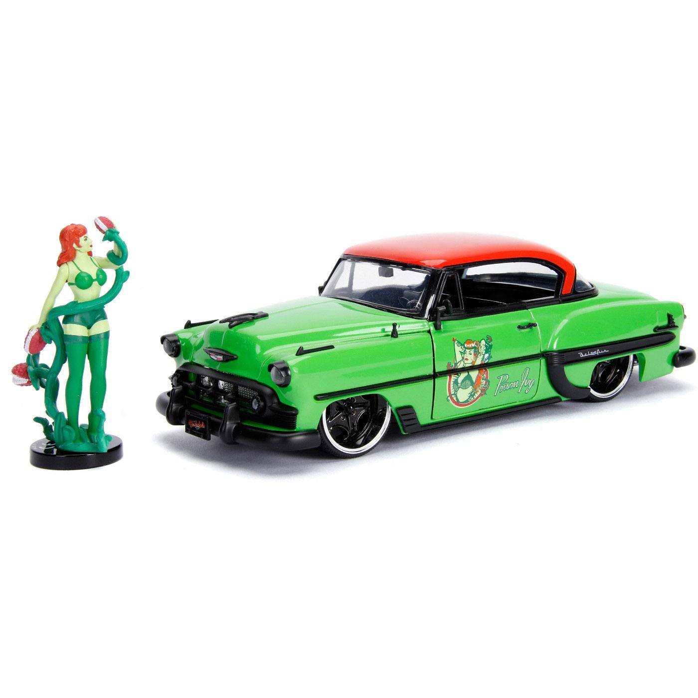 DC Bombshells Hollywood Rides 1/24 1953 Chevy Bel Air Hard Top mtal avec figurine Poison Ivy
