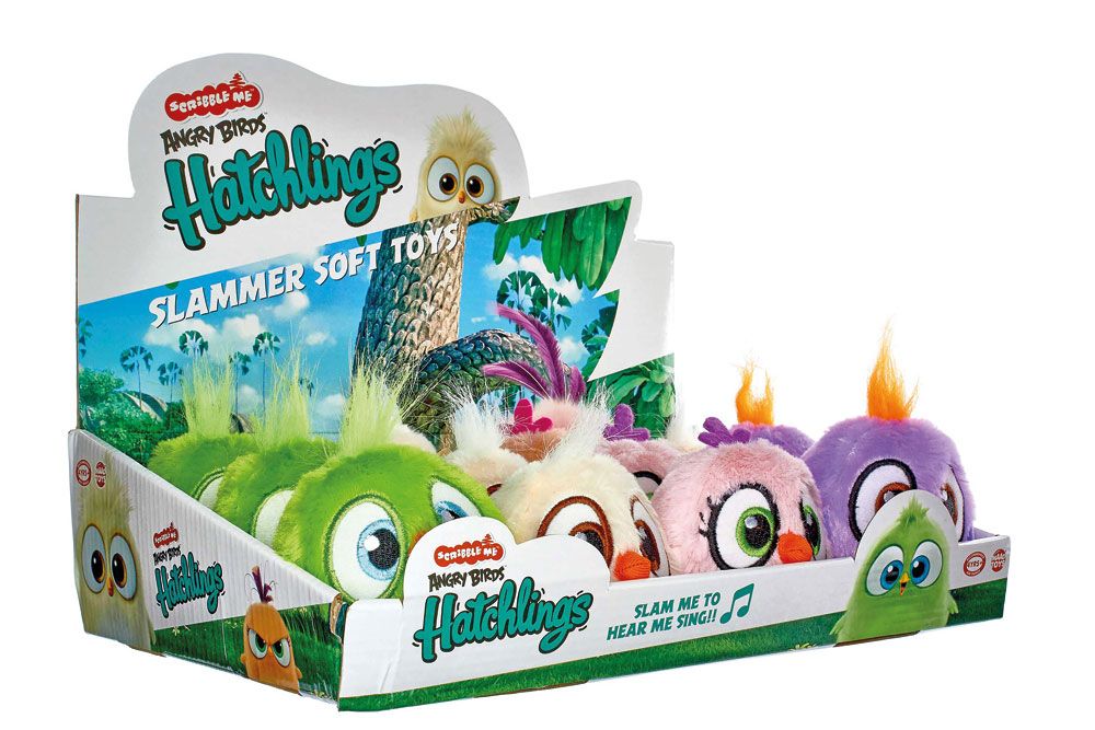 Angry Birds : Copains comme cochons prsentoir peluches sonores 8 cm Hatchlings Slammers (12)
