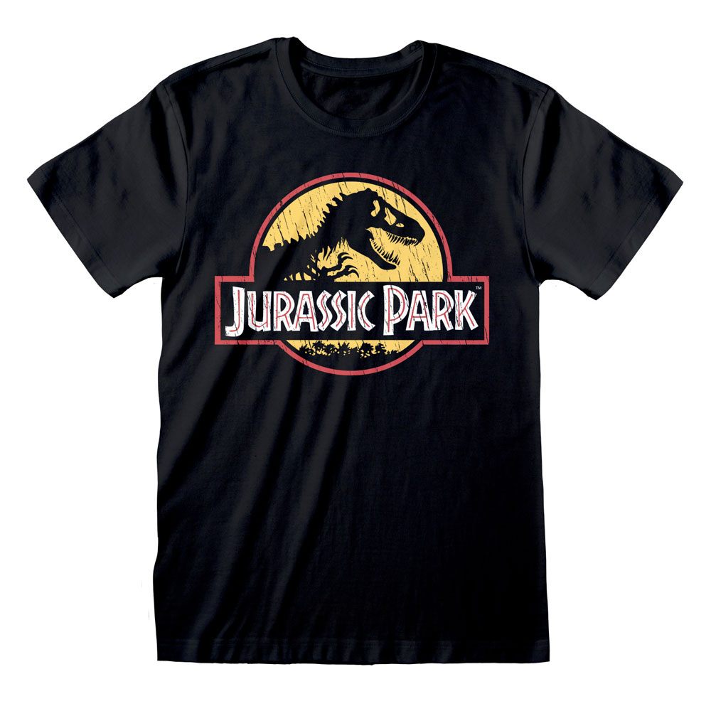 Jurassic Park T-Shirt Original Logo Distressed (L)