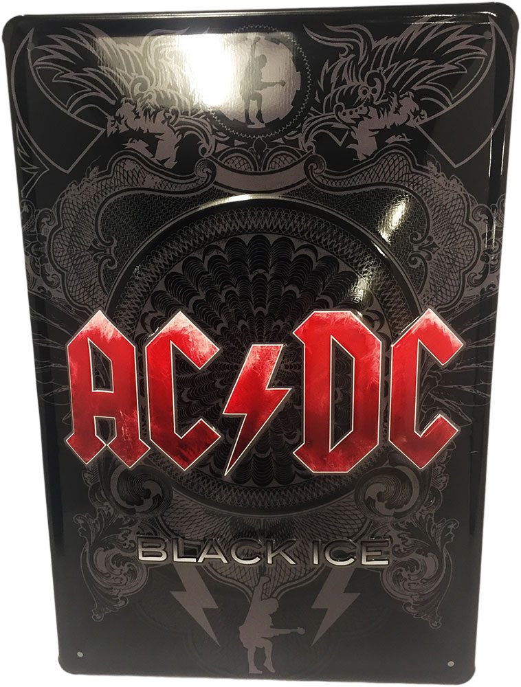 AC/DC panneau mtal Black Ice 20 x 30 cm