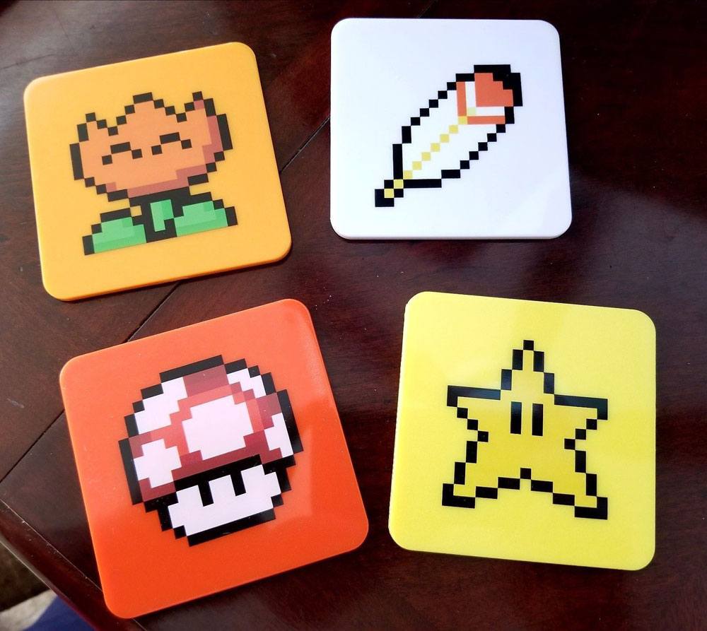 Super Mario World pack 4 sous-verres Power-Ups Lootcrate Exclusive