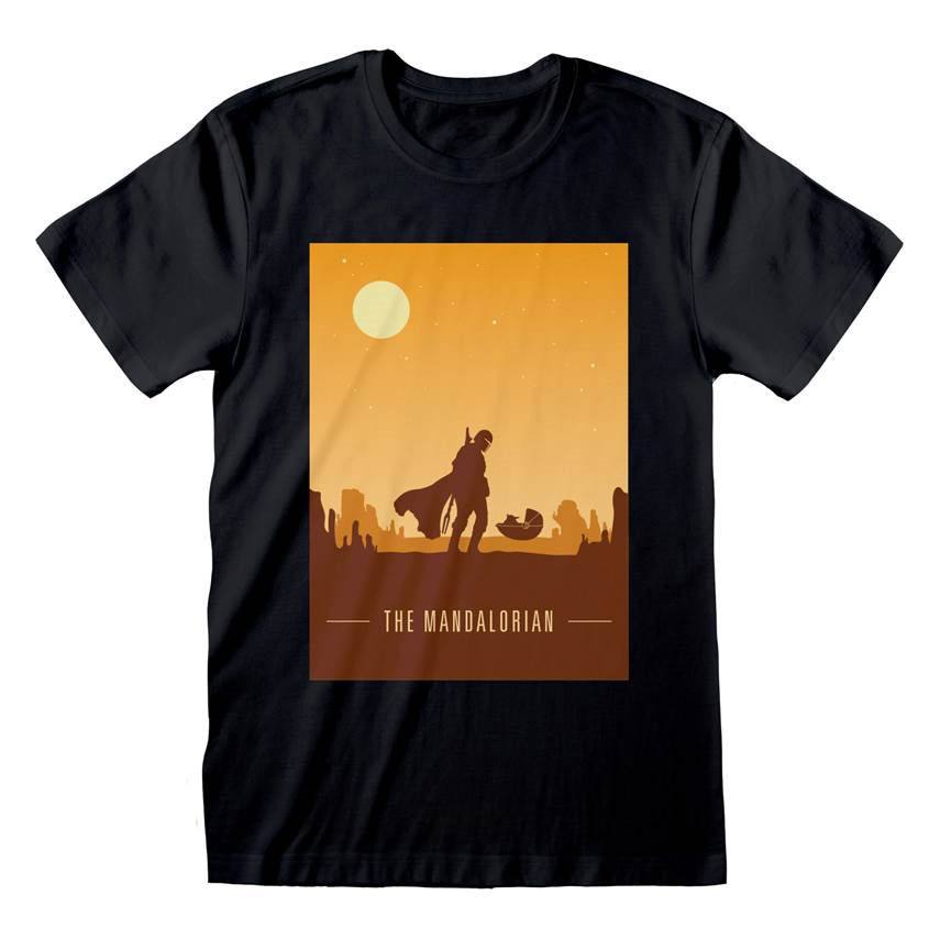 Star Wars The Mandalorian T-Shirt Retro Poster (L)