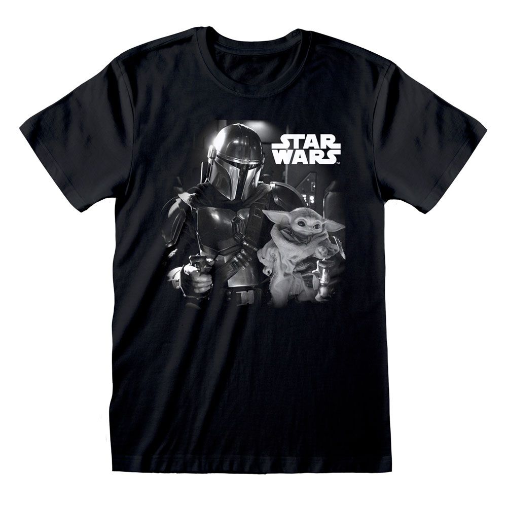 Star Wars The Mandalorian T-Shirt BW Photo (XL)