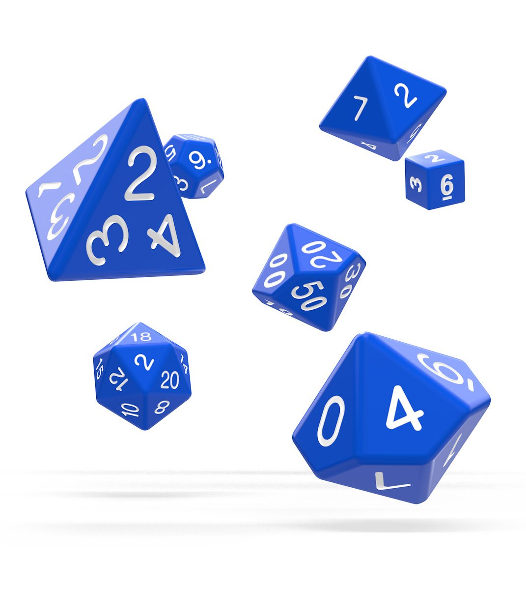 Oakie Doakie Dice ds RPG-Set Solid - Bleu (7)