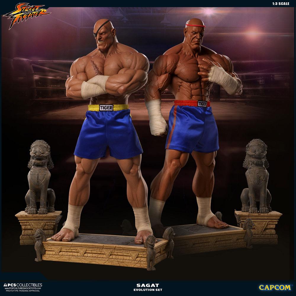 Street Fighter pack 2 statuettes 1/3 Sagat PCS Exclusive Evolution Set 93 cm