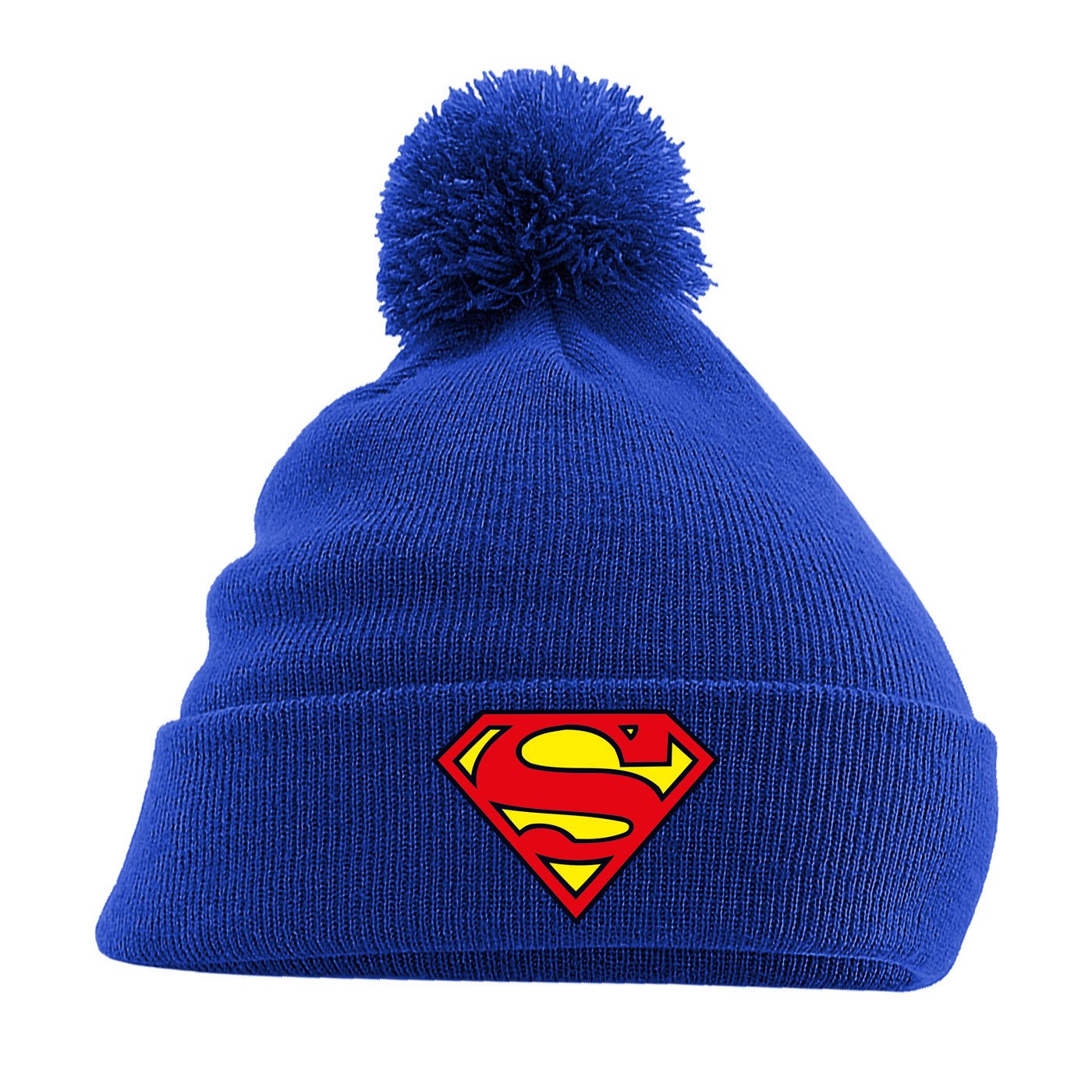 Superman bonnet Pom Pom Logo bleu