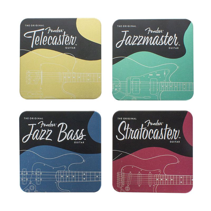Fender pack 4 sous-verres Stratocaster, Jazzmaster, Telecaster & Jazz Bass Designs