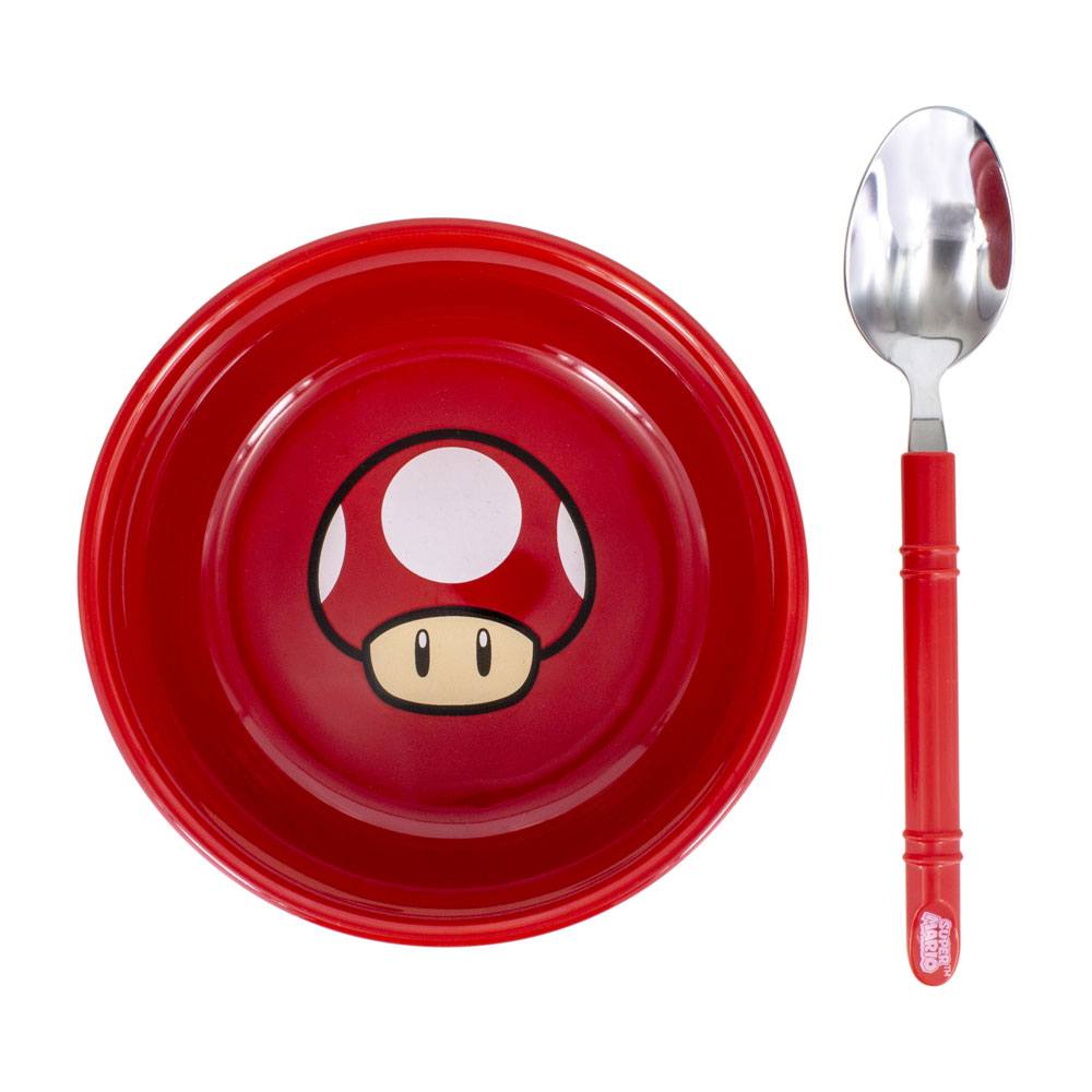 Super Mario set petit-djeuner mug avec cuillre Power-Up Mushroom