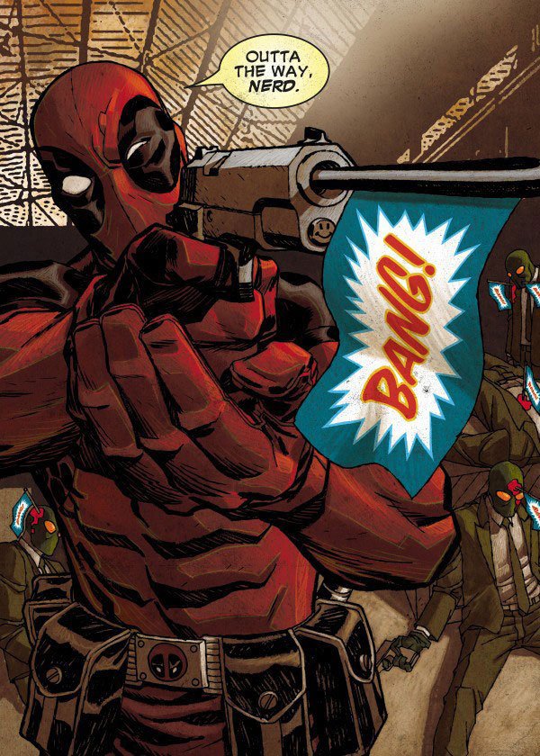 Marvel Comics poster en mtal Deadpool Covers Outta The Way Nerd 10 x 14 cm