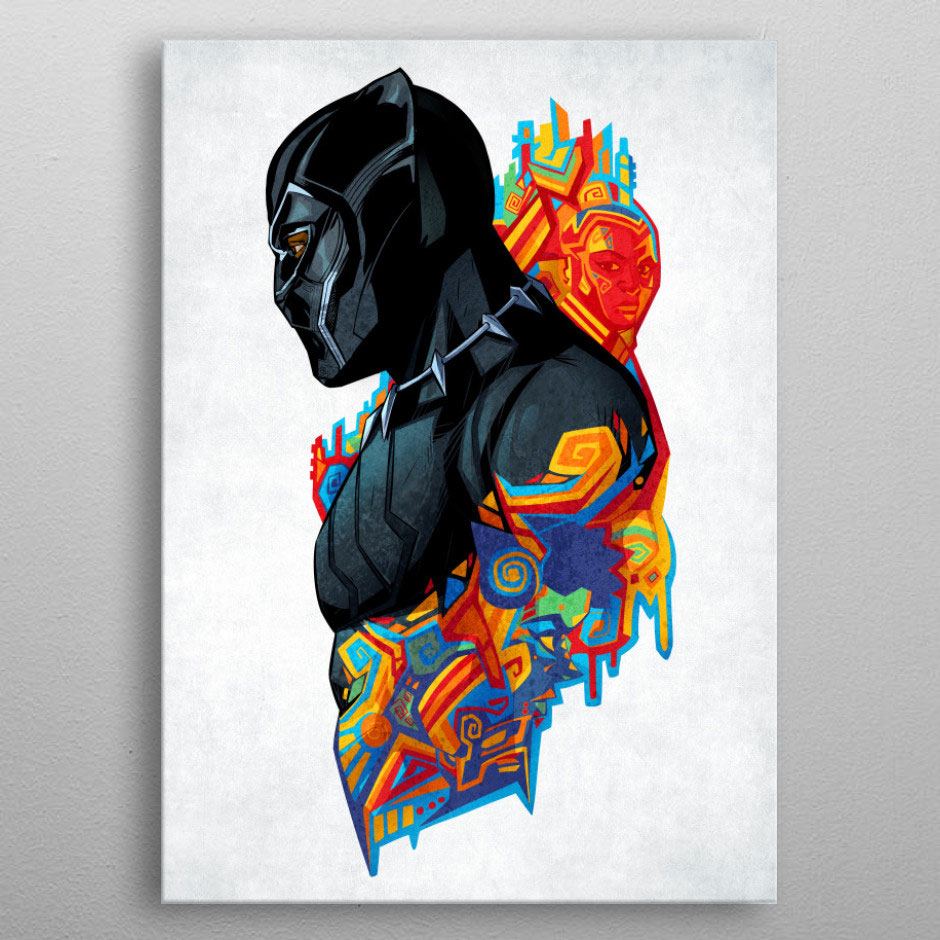Marvel poster en mtal Black Panther King\'s Heritage 32 x 45 cm