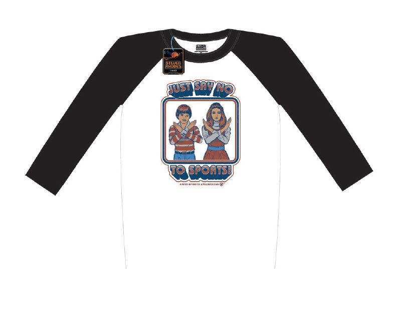 Steven Rhodes T-Shirt Baseball Raglan Just Say No To Sports (XL)
