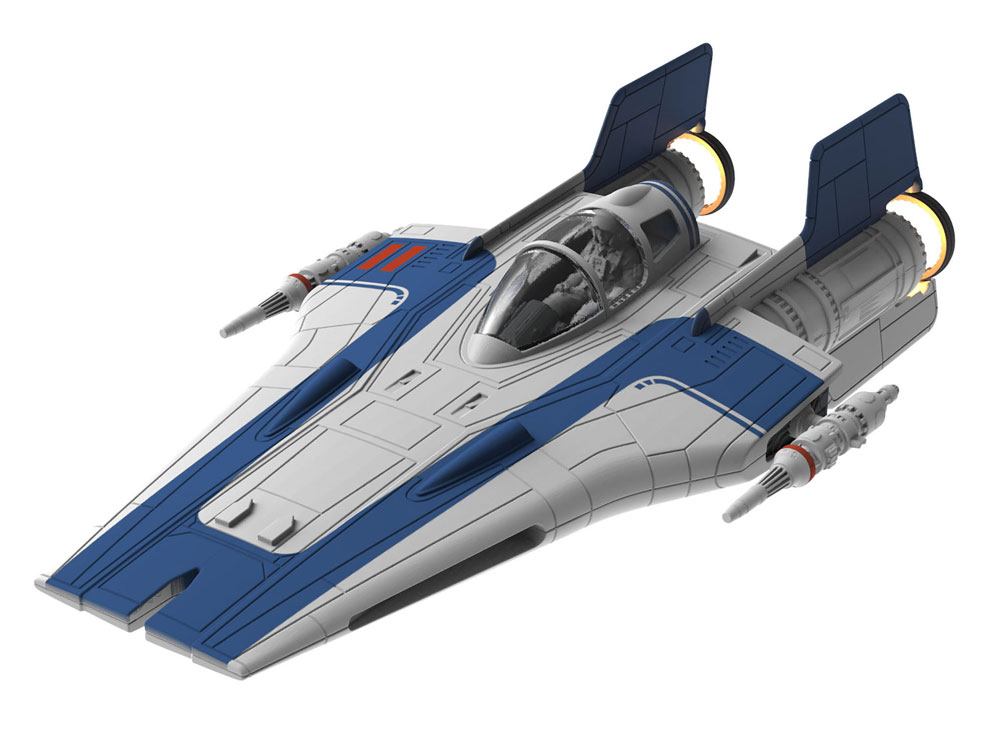Star Wars pack maquette Build & Play sonore et lumineuse 1/44 Resistance A-Wing Fighter Blue