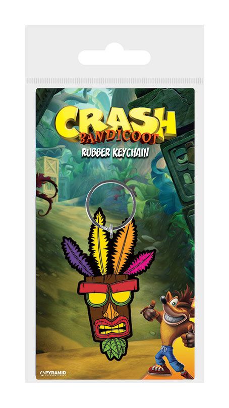 Crash Bandicoot porte-cls caoutchouc Aku Aku 6 cm